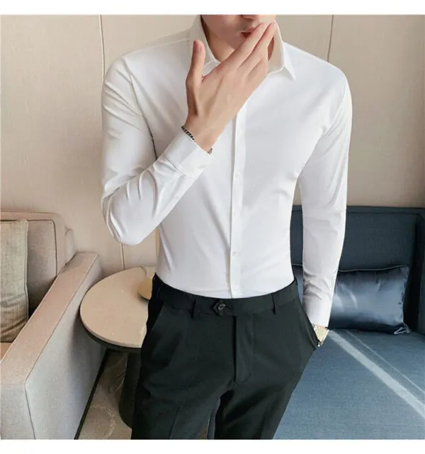 Camisa Social Elástica que Não Amassa